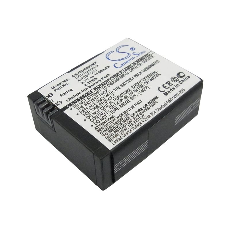 Li-ion Battery Fits Giroptic, Edges Closer To 360, Edges Closer To 360� Action Cam, Gopro 3.7v, 1180mah Camera Cameron Sino Technology Limited