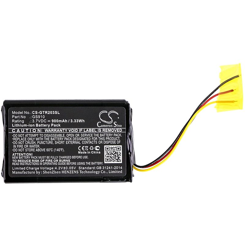 Li-ion Battery fits Globalsat, Tr-203 3.7V, 900mAh GPS & Navigator Cameron Sino Technology Limited