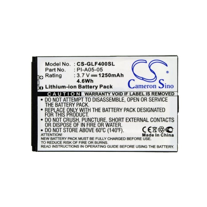Li-ion Battery Fits Golf Buddy, Buddy World, Dsc-gb400, World Color 3.7v, 1250mah GPS & Navigator Cameron Sino Technology Limited