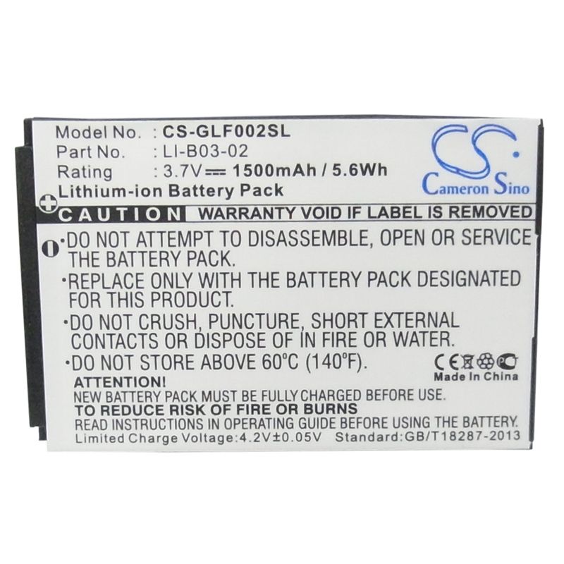Li-ion Battery Fits Golf Buddy, Gb3, Platinum, Platinum Range Finder 3.7v, 1500mah GPS & Navigator Cameron Sino Technology Limited