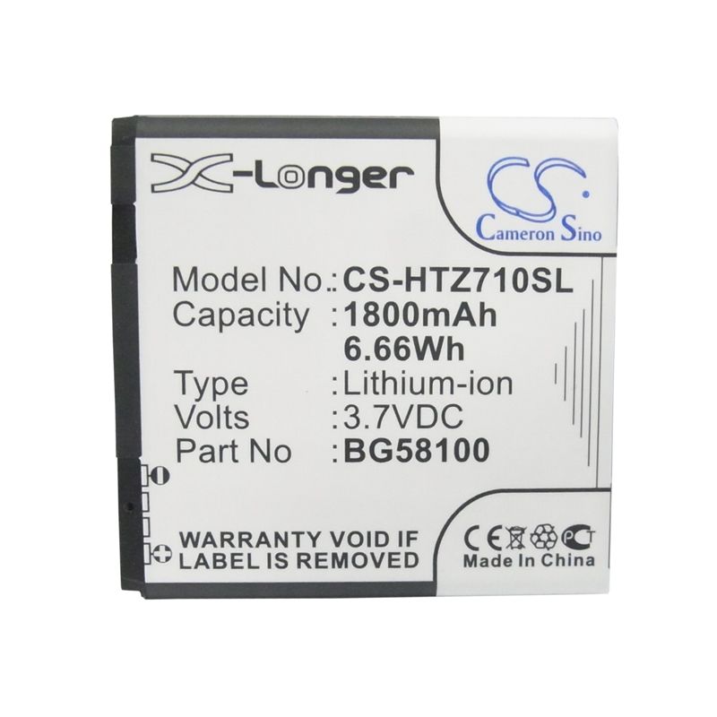Li-ion Battery Fits Google, G14, Htc, C110e 3.7v, 1800mah Communications Cameron Sino Technology Limited