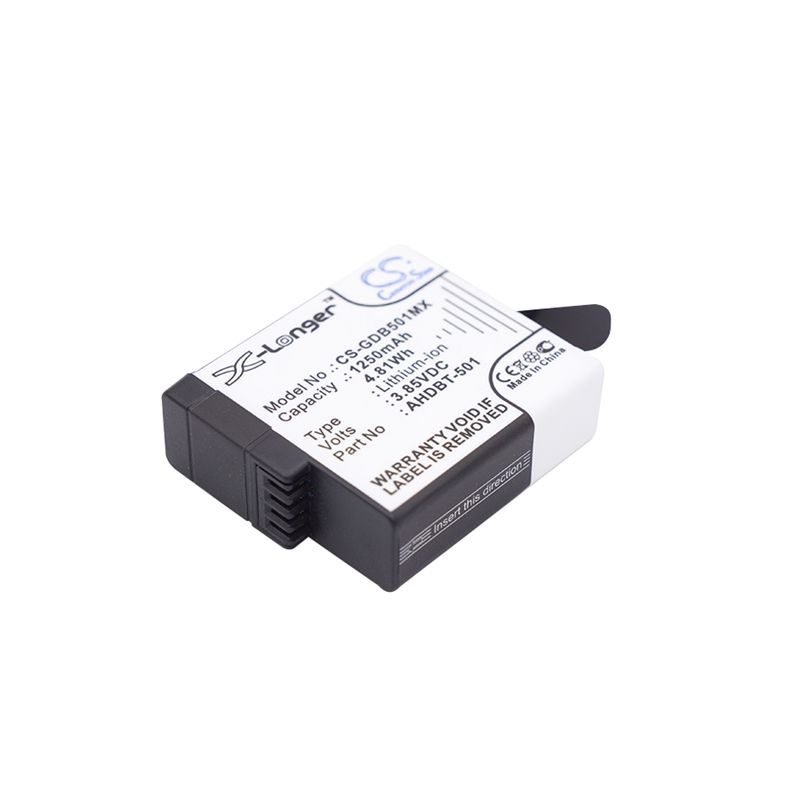 Li-ion Battery fits Gopro, 601-10197-00, Aabat-001, Aabat-001-as 3.85V, 1250mAh Camera Cameron Sino Technology Limited