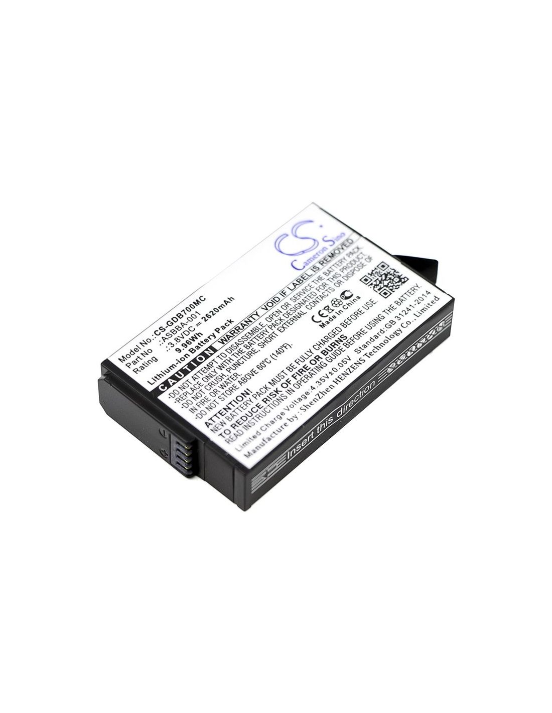 Li-ion Battery Fits Gopro, Fusion 3.8v, 2620mah Camera Cameron Sino Technology Limited