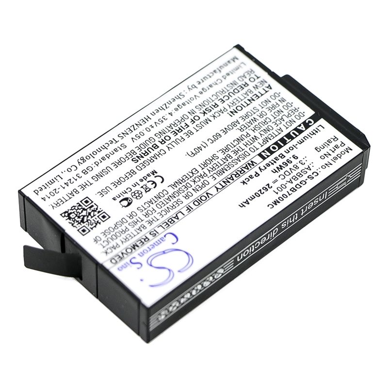 Li-ion Battery Fits Gopro, Fusion 3.8v, 2620mah Camera Cameron Sino Technology Limited