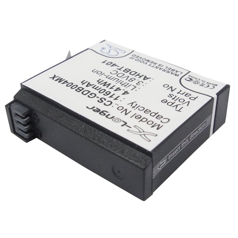 Li-ion Battery Fits Gopro, Hero 4, Hero 4 Black, Hero 4 Silver 3.8v, 1160mah Camera Cameron Sino Technology Limited