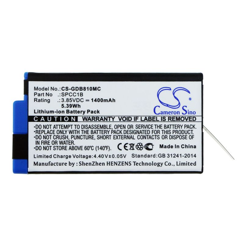 Li-ion Battery fits Gopro, Max 3.85V, 1400mAh Camera Cameron Sino Technology Limited
