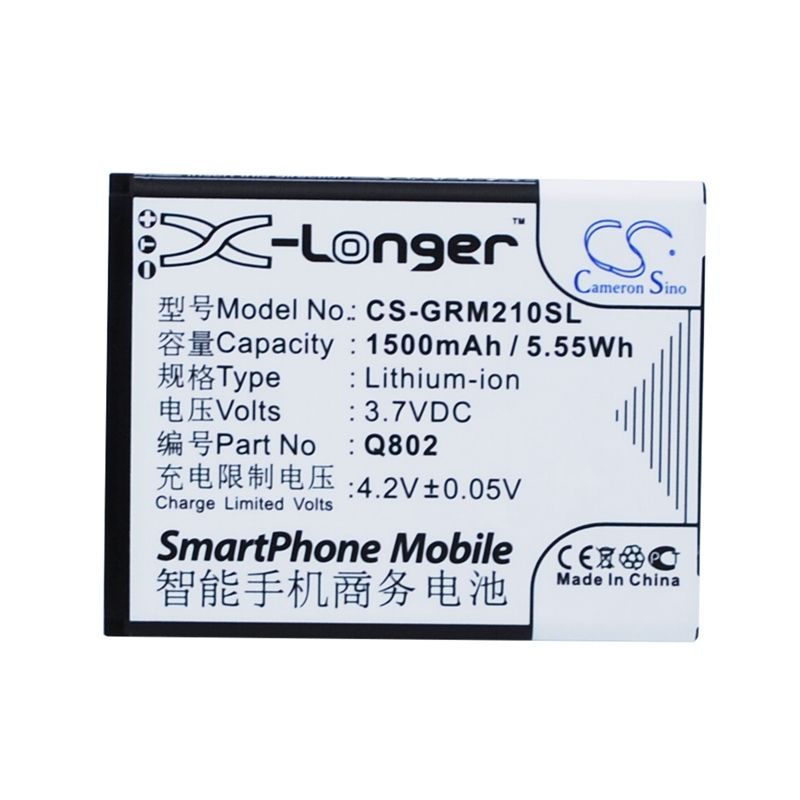 Li-ion Battery fits Green orange, m2s, mars 2s, q802 3.7V, 1500mAh Mobile & SmartPhone Cameron Sino Technology Limited