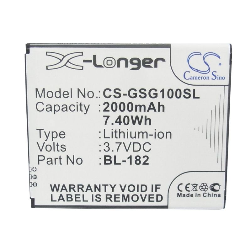Li-ion Battery fits Gsmart, s1, sierra s1 3.7V, 2000mAh Mobile & SmartPhone Cameron Sino Technology Limited