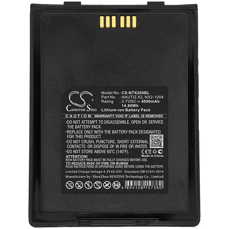 Li-ion Battery fits Handheld, Nautiz X2 3.7V, 4000mAh Barcode Scanner Cameron Sino Technology Limited