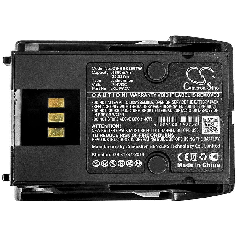 Li-ion Battery fits Harris, Xl-185p, Xl-185pi, Xl-200p 7.4V, 4800mAh Two-Way Radio Cameron Sino Technology Limited