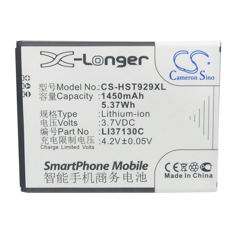 Li-ion Battery fits Hisense, e820, e912, e912s 3.7V, 1450mAh Mobile & SmartPhone Cameron Sino Technology Limited