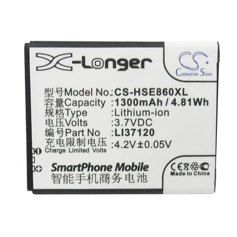 Li-ion Battery fits Hisense, e830, e860, e860c 3.7V, 1300mAh Communications Cameron Sino Technology Limited (Suspended)