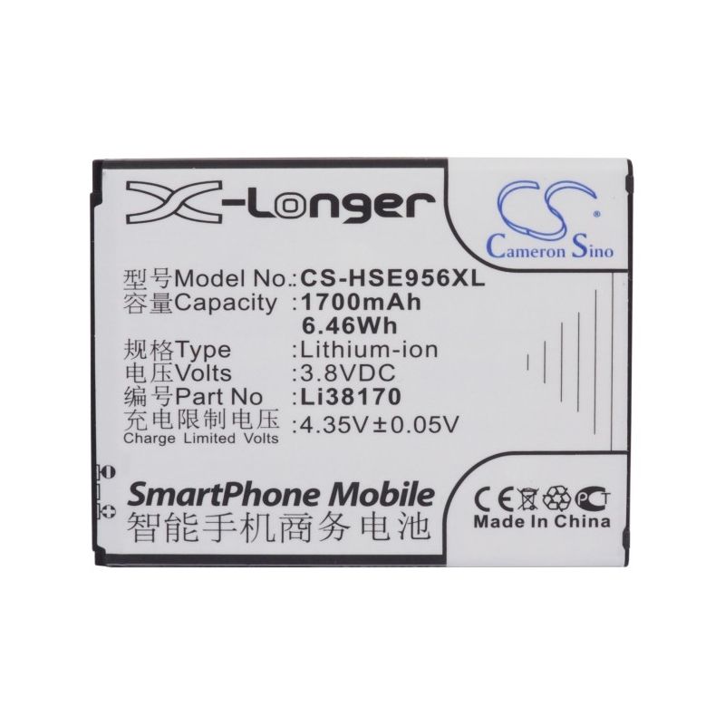 Li-ion Battery fits Hisense, e956q, e958q, hs-eg958 3.8V, 1700mAh Mobile & SmartPhone Cameron Sino Technology Limited