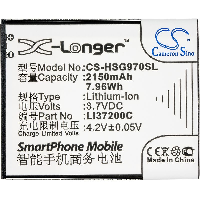 Li-ion Battery fits Hisense, e968, eg970, hs-e968 3.7V, 2150mAh Mobile & SmartPhone Cameron Sino Technology Limited
