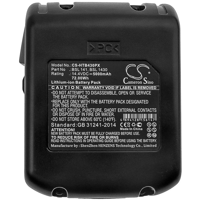 Li-ion Battery fits Hitachi, 14dsl, C 14dsl 14.4V, 5000mAh Power Tools Cameron Sino Technology Limited