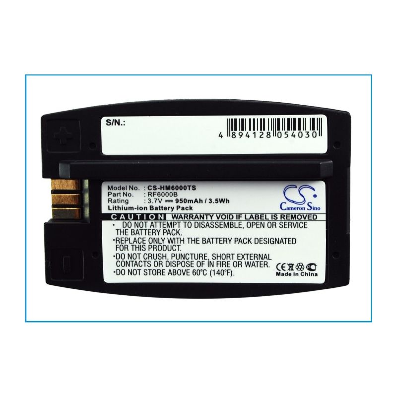 Li-ion Battery Fits Hme, 6000 I.q, Blue, Com6000 3.7v, 950mah Wireless Headset Cameron Sino Technology Limited