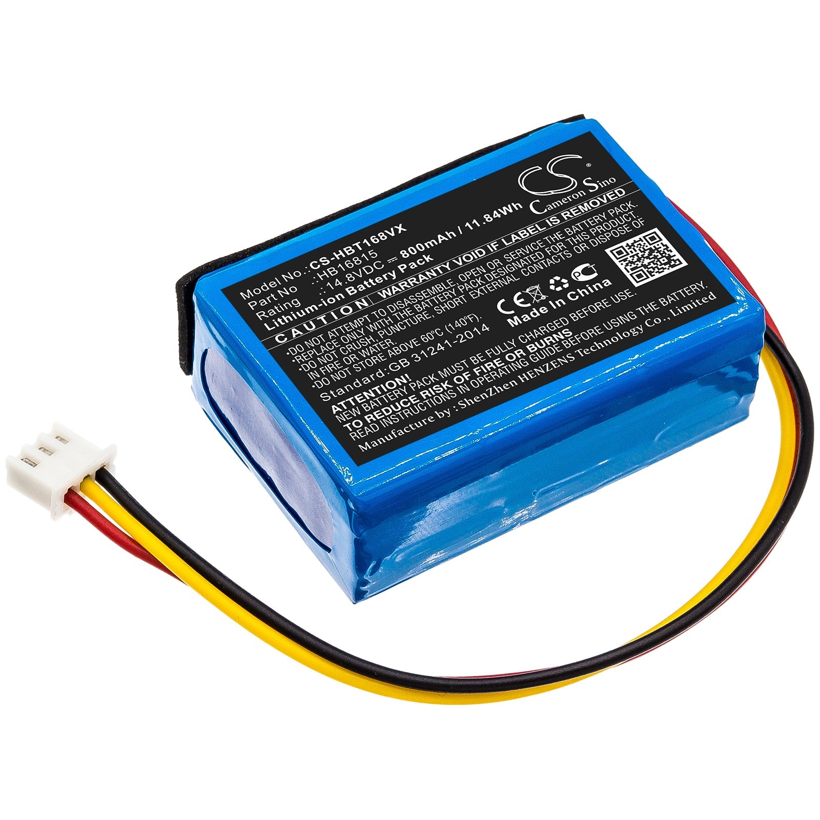 Li-ion Battery fits Hobot, Hb16815 14.8V, 800mAh Vacuum Cameron Sino Technology Limited