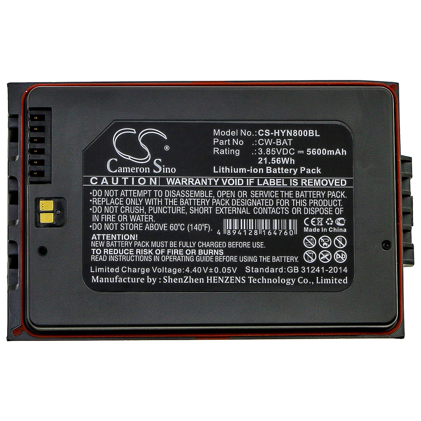 Li-ion Battery fits Honeywell, Dolphin Cn80 3.85V, 5600mAh Barcode Scanner Cameron Sino Technology Limited