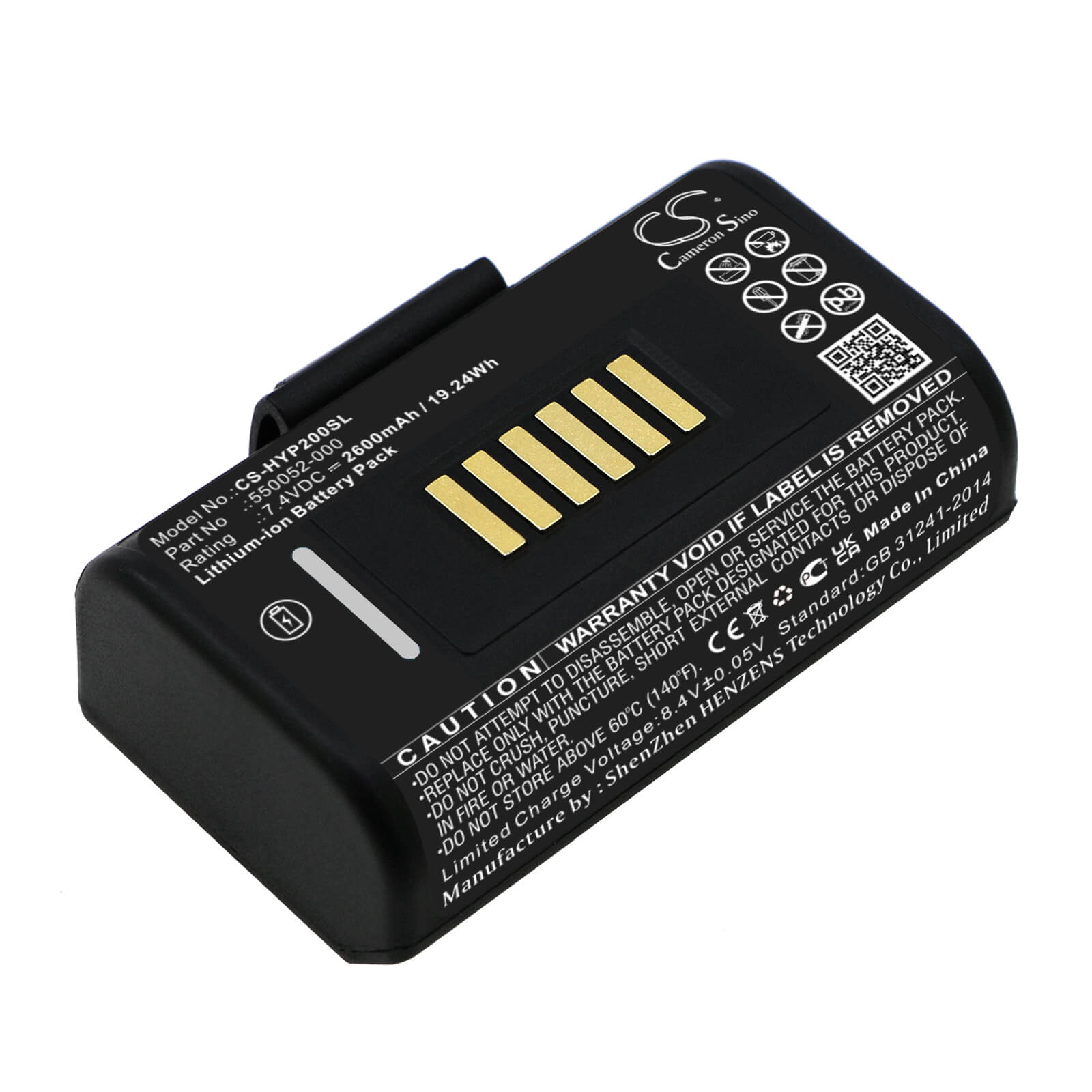 Li-ion Battery fits Honeywell, Impressora Portatil Rp2 7.4V, 2600mAh Portable Printer Cameron Sino Technology Limited