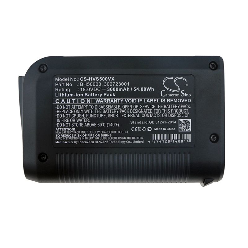 Li-ion Battery fits Hoover, Bh50010, Bh50015 Platinum Collection Linx Vacuum 3000Mah, 18V Vacuum Cameron Sino Technology Limited