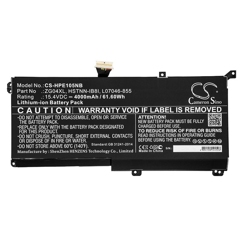 Li-ion Battery fits Hp, elitebook 1050 G1 15.4V, 4000mAh Notebook & Laptop Cameron Sino Technology Limited