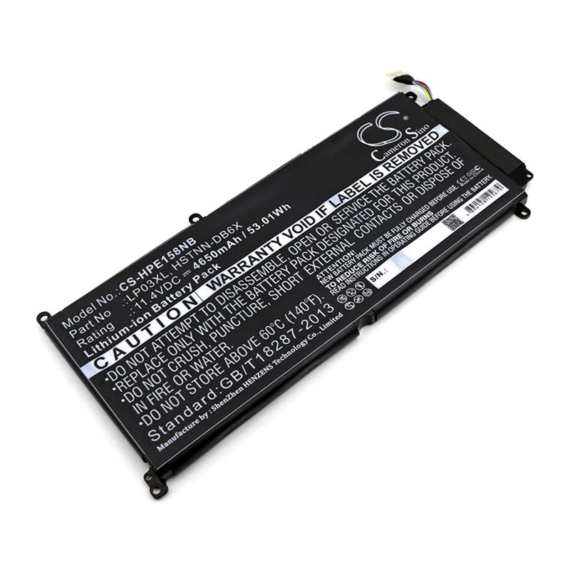 Li-ion Battery fits Hp, envy 15-ae015tx, envy 15-ae016tx, envy 15-ae017tx 11.4V, 4650mAh Notebook & Laptop Cameron Sino Technology Limited