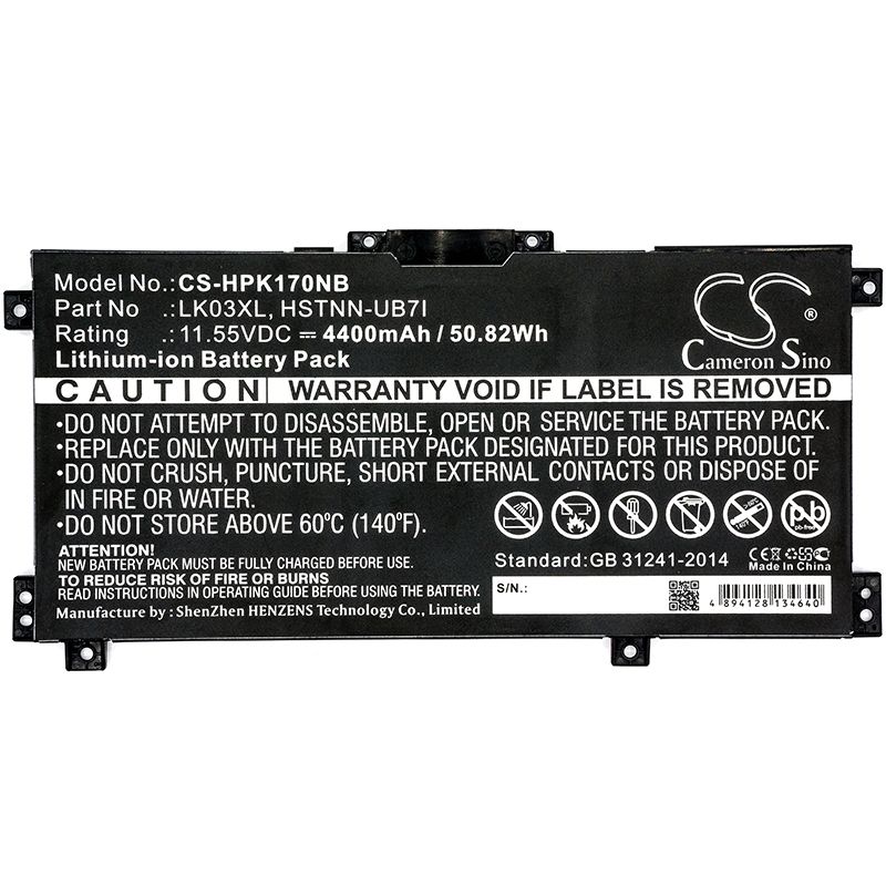 Li-ion Battery Fits Hp, Envy 17m, Envy 17m-ae0xx 11.55v, 4400mah Notebook & Laptop Cameron Sino Technology Limited