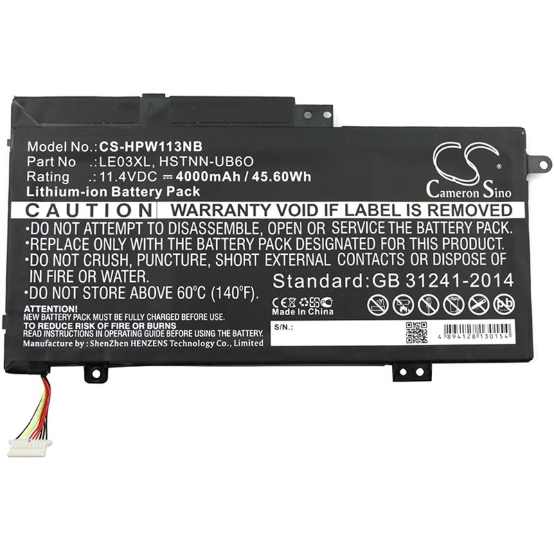 Li-ion Battery fits Hp, envy X360 M6-w, k8n82la, m1m00ea 11.4V, 4000mAh Notebook & Laptop Cameron Sino Technology Limited