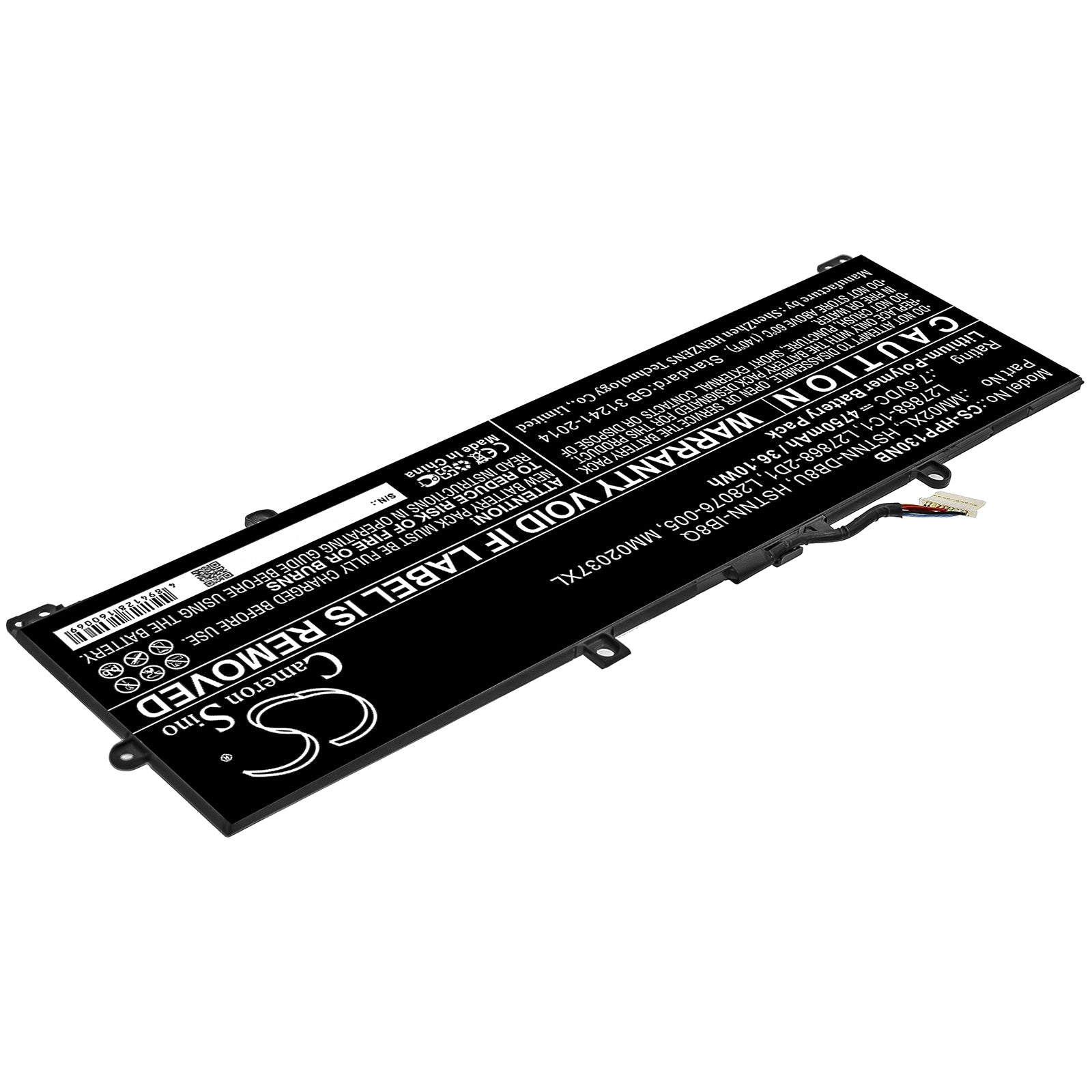 Li-ion Battery fits Hp, Hstnn-db8u, Hstnn-ib8q, L27868-1c1, L27868-2d1, L28076-005, Mm02037xl, Mm02xl 7.6V, 4750mAh Notebook & Laptop Cameron Sino Technology Limited