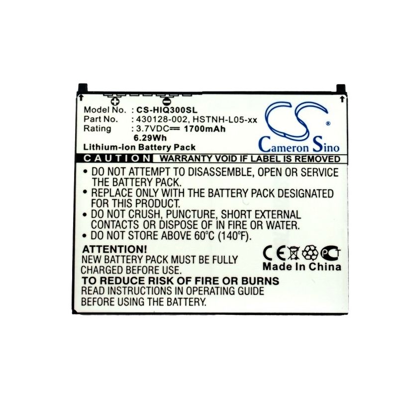 Li-ion Battery Fits Hp, Ipaq 300, Ipaq 310, Ipaq 312 3.7v, 1700mah PDA & Pocket PC Cameron Sino Technology Limited