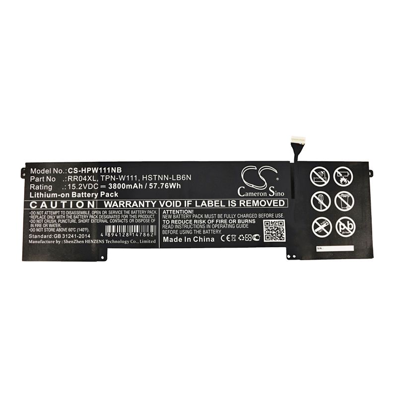 Li-ion Battery fits Hp, Omen 15, Omen 15-5000 15.2V, 3800mAh Notebook & Laptop Cameron Sino Technology Limited