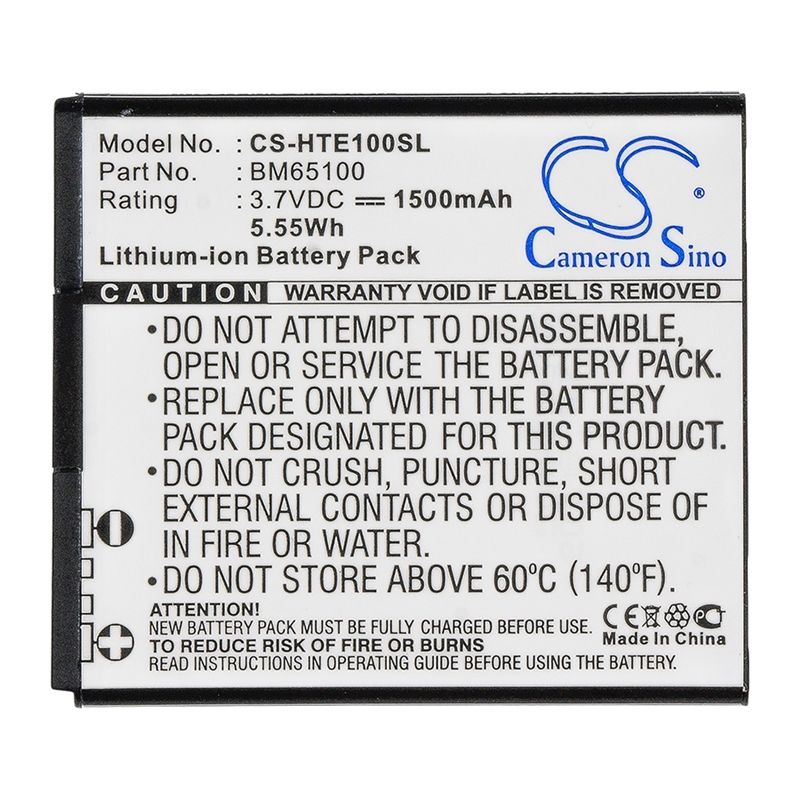 Li-ion Battery Fits Htc, 0pcv200, 0po100, 603e 3.7v, 1500mah Mobile & SmartPhone Cameron Sino Technology Limited