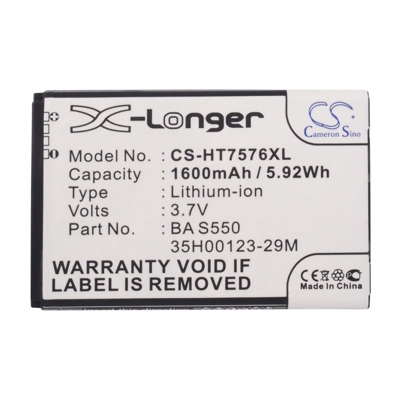 Li-ion Battery fits Htc, 7 pro, t7576 3.7V, 1600mAh Mobile & SmartPhone Cameron Sino Technology Limited