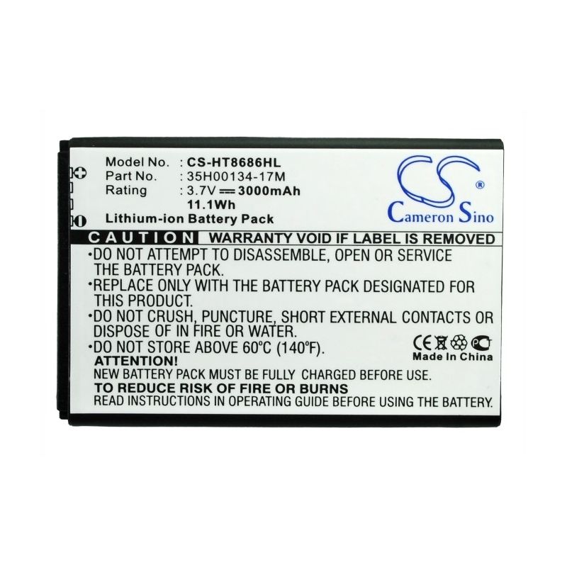 Li-ion Battery fits Htc, 7 trophy, spark, t8686 3.7V, 3000mAh Mobile & SmartPhone Cameron Sino Technology Limited