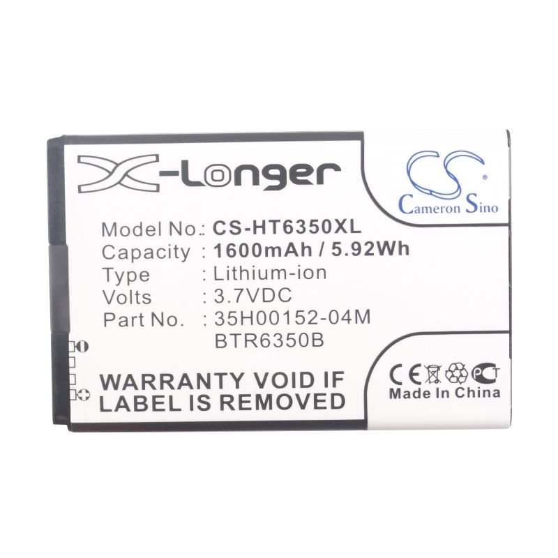 Li-ion Battery fits Htc, adr6350, adr6350vw, droid incredible 2 3.7V, 1600mAh Communications Cameron Sino Technology Limited