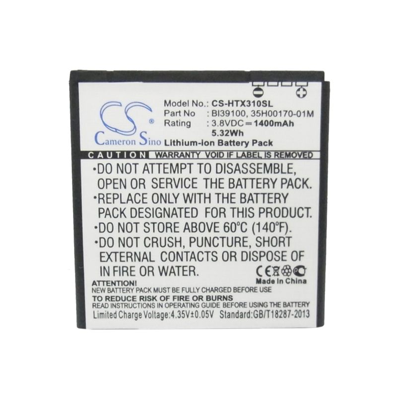 Li-ion Battery fits Htc, bass, bunyip, eternity 3.8V, 1400mAh Mobile & SmartPhone Cameron Sino Technology Limited
