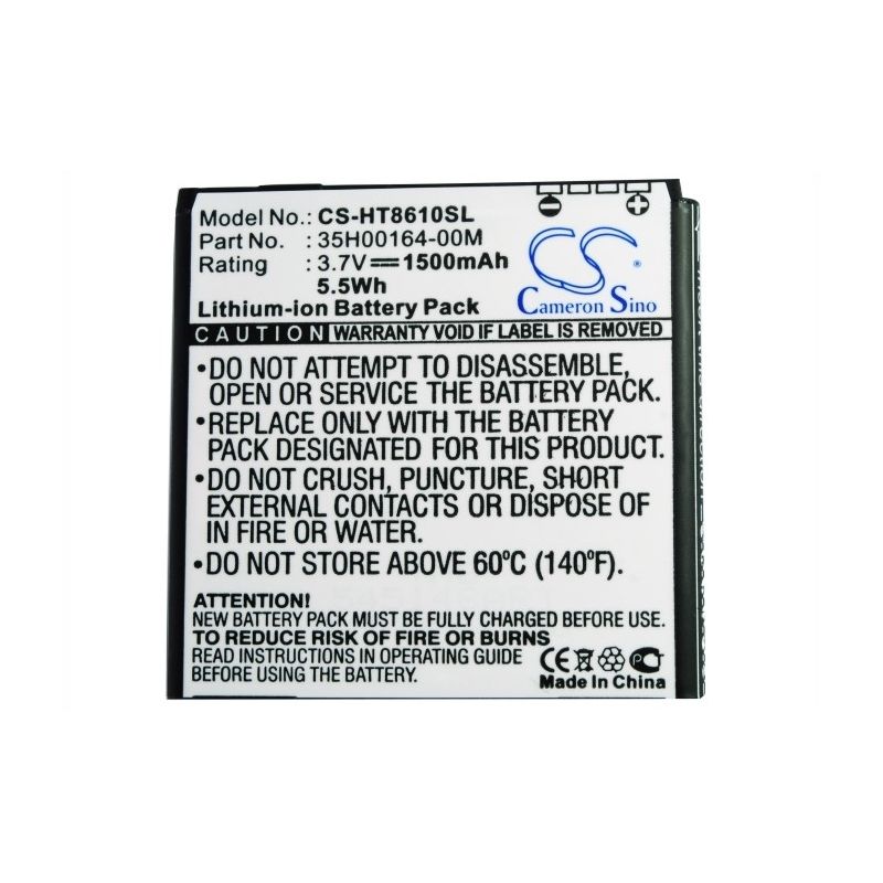 Li-ion Battery fits Htc, c470, evo 3d, evo 4g 3.7V, 1500mAh Communications Cameron Sino Technology Limited (Suspended)