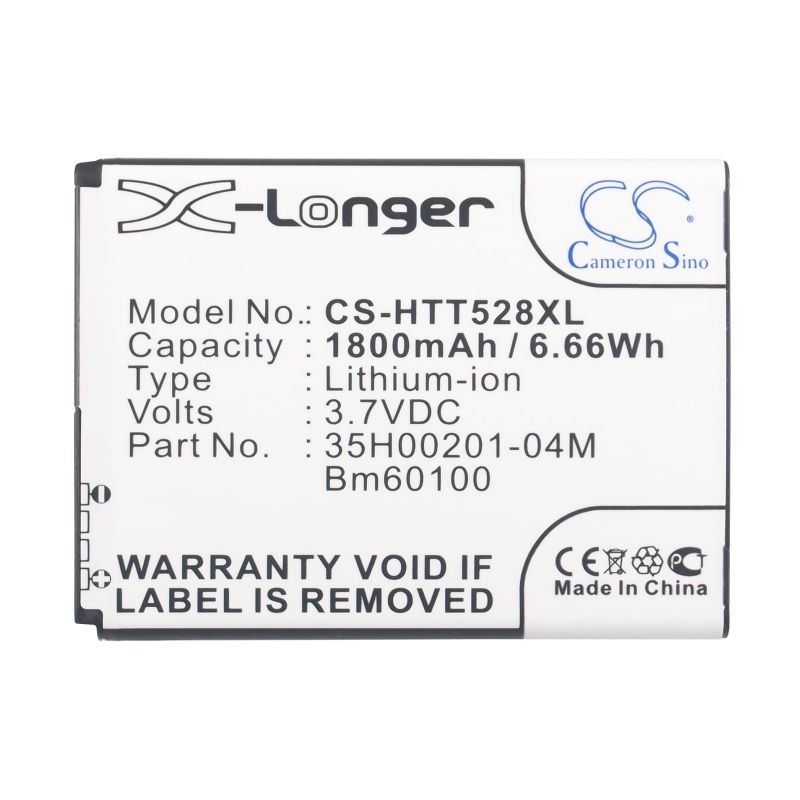 Li-ion Battery fits Htc, c520e, c525c, c525e 3.8V, 1800mAh Communications Cameron Sino Technology Limited (Suspended)