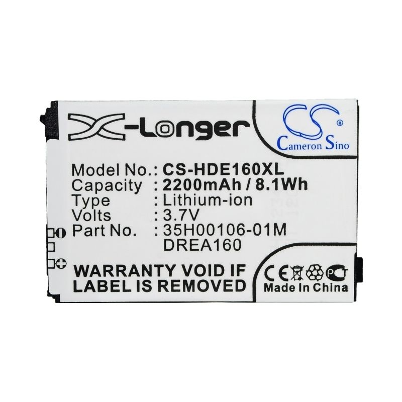 Li-ion Battery Fits Htc, Dream, Dream 100, T-mobile 3.7v, 2200mah Communications Cameron Sino Technology Limited