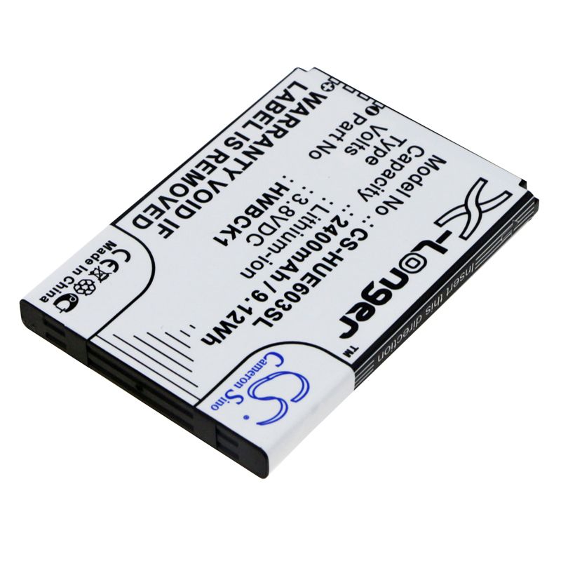 Li-ion Battery fits Huawei, 601hw, 603hw 3.8V, 2400mAh Hotspot Cameron Sino Technology Limited