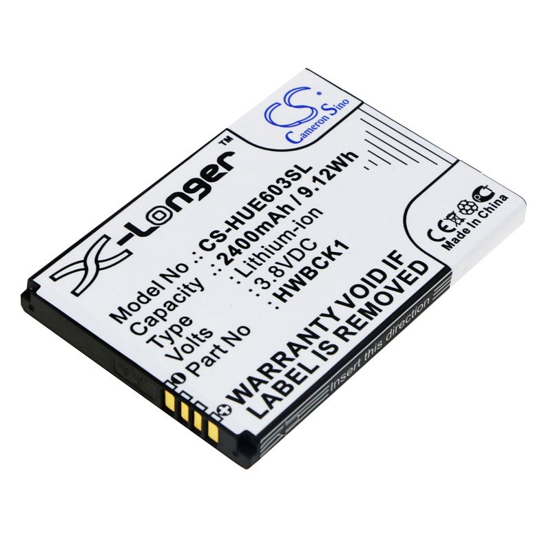 Li-ion Battery fits Huawei, 601hw, 603hw 3.8V, 2400mAh Hotspot Cameron Sino Technology Limited