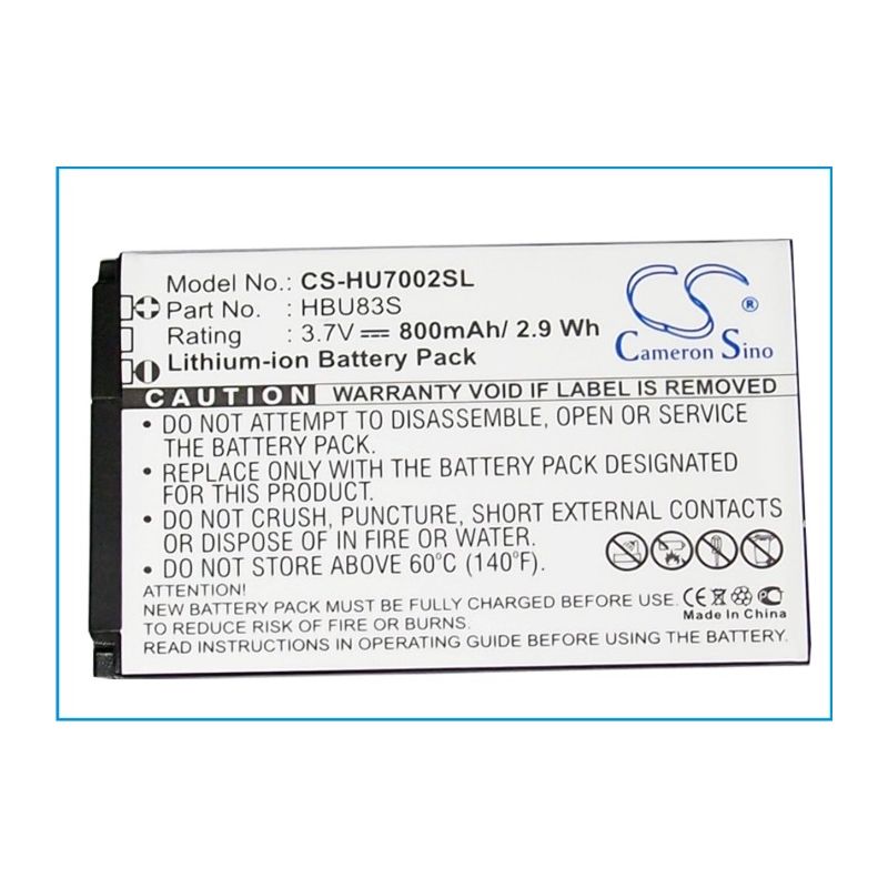 Li-ion Battery fits Huawei, a608, c2008, c2202 3.7V, 800mAh Mobile & SmartPhone Cameron Sino Technology Limited
