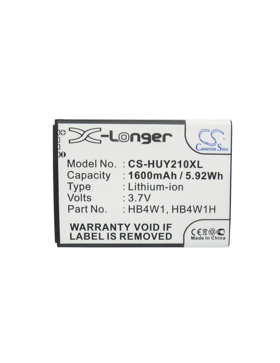 Li-ion Battery Fits Huawei, Ascend C8813d, Ascend G520, Ascend U8685d 3.7v, 1600mah Mobile & SmartPhone Cameron Sino Technology Limited