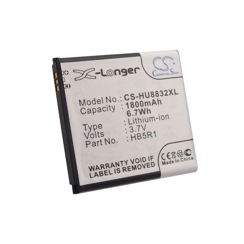 Li-ion Battery fits Huawei, ascend g500d, ascend g600, ascend p1 lte 201hw 3.7V, 1800mAh Communications Cameron Sino Technology Limited (Suspended)