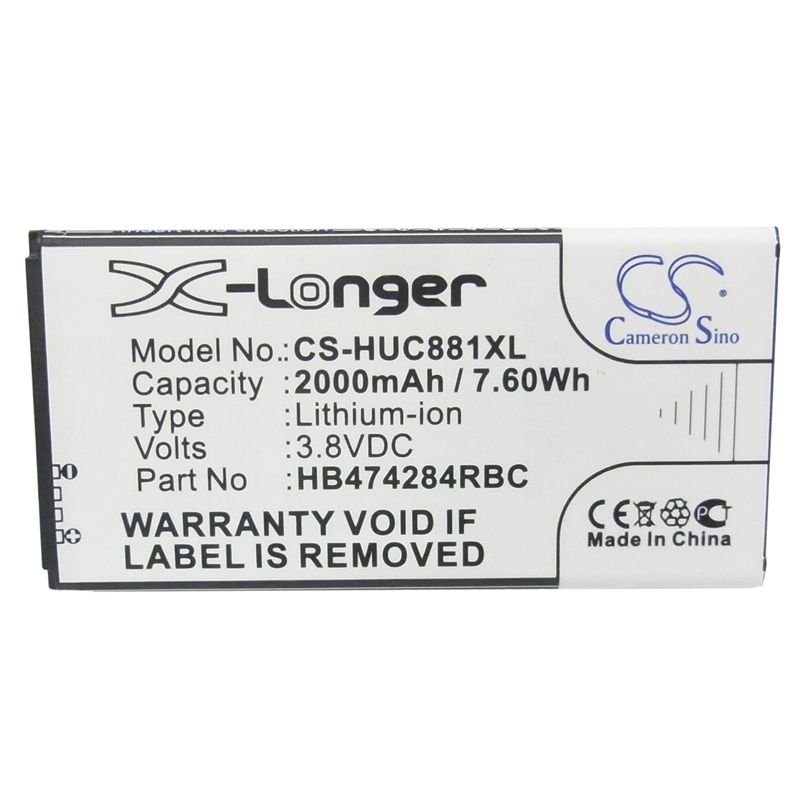 Li-ion Battery Fits Huawei, Ascend G521, Ascend G521-l076, Ascend G615 3.8v, 2000mah Mobile & SmartPhone Cameron Sino Technology Limited