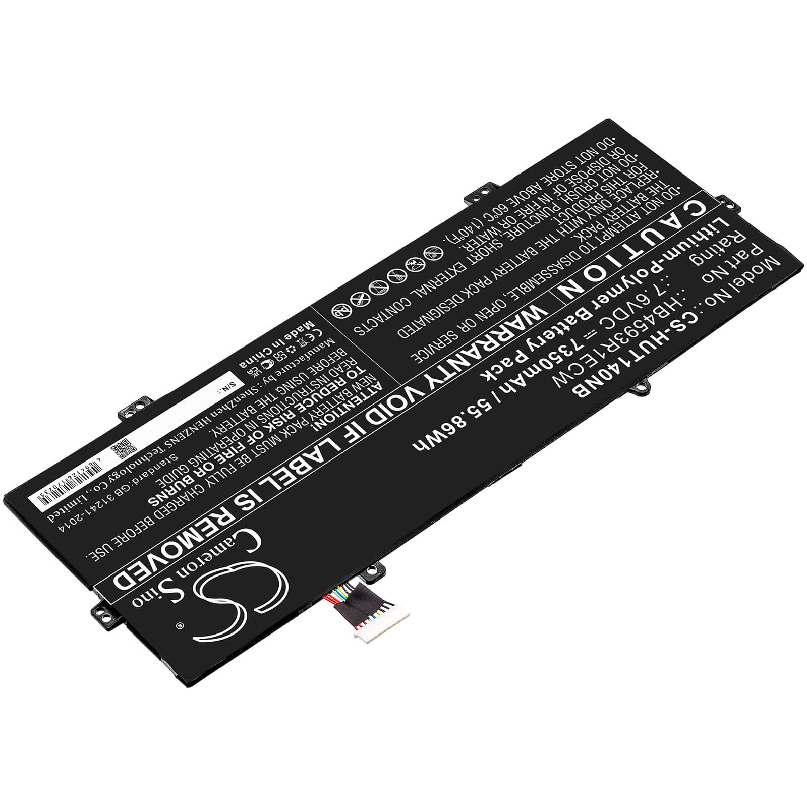 Li-ion Battery fits Huawei, Book X Pro I5-8250u 256gb, Book X Pro I5-8250u 8gb, Honor Magicbook 7.6V, 7350mAh Notebook & Laptop Cameron Sino Technology Limited