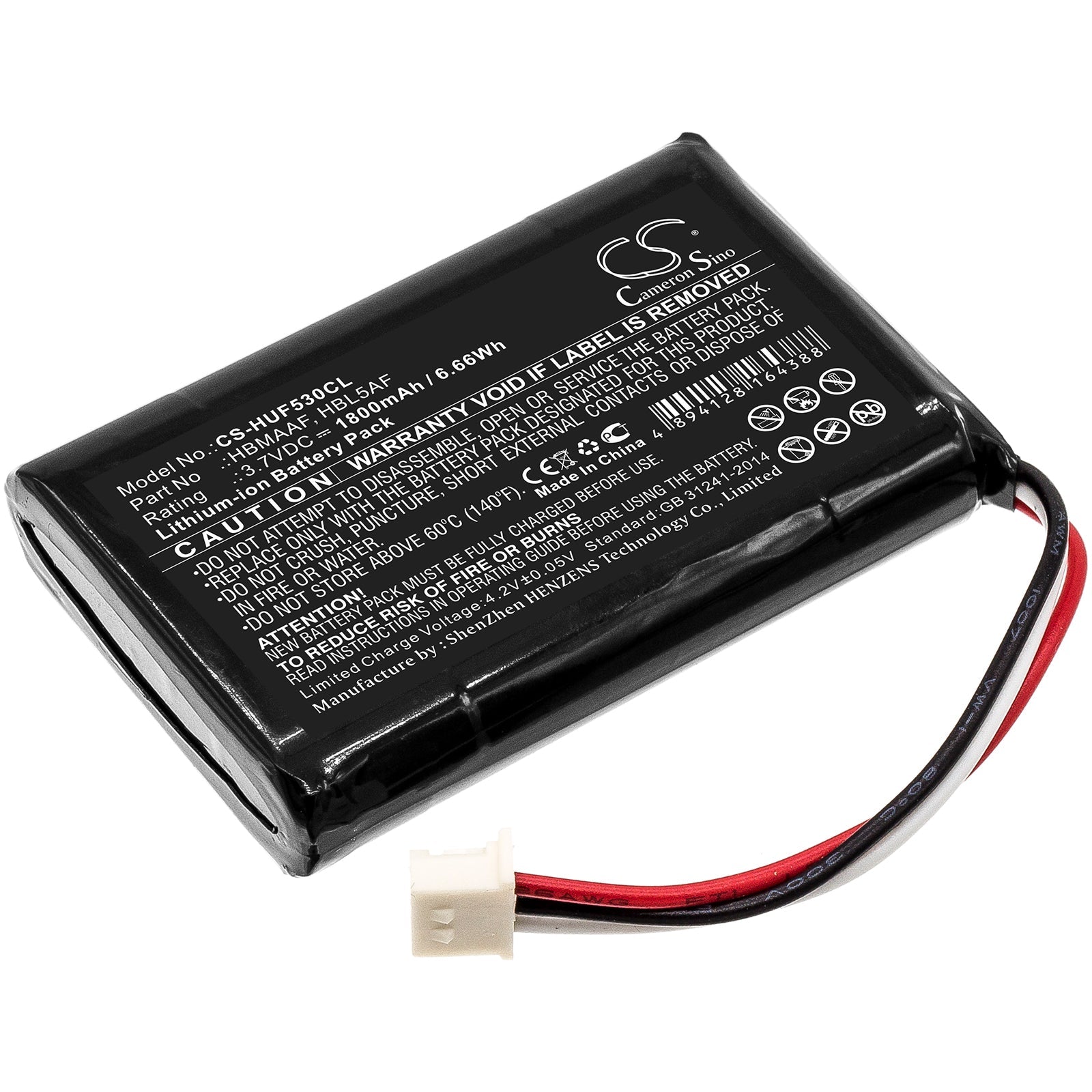 Li-ion Battery fits Huawei, Ets5623, F202 3.7V, 1800mAh Cordless Phone Cameron Sino Technology Limited
