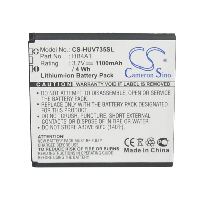 Li-ion Battery fits Huawei, u6100, v735, v736 3.7V, 1100mAh Mobile & SmartPhone Cameron Sino Technology Limited