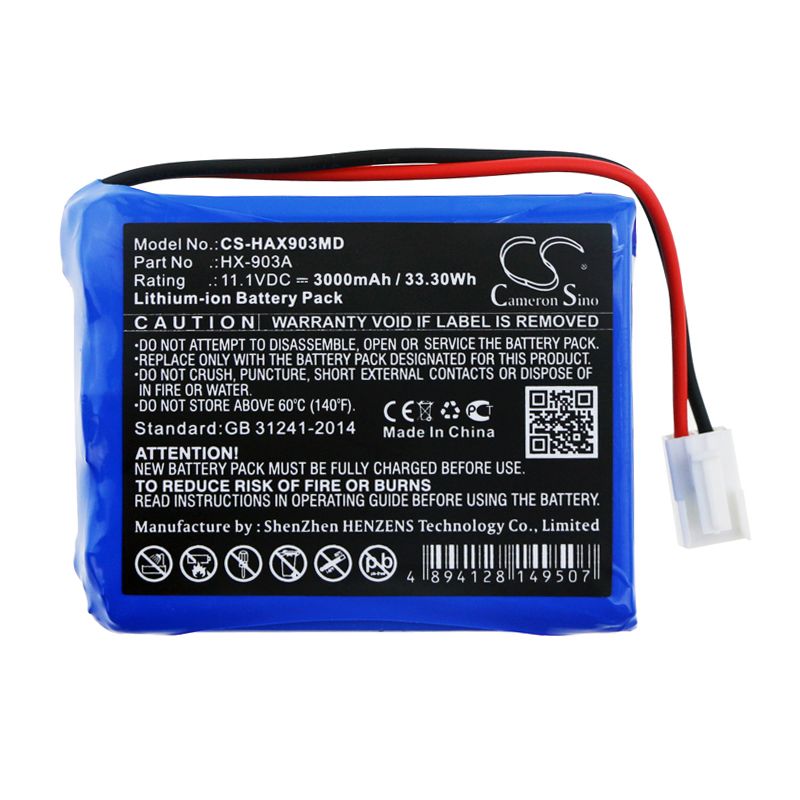 Li-ion Battery fits Huaxi, Hx-903a 11.1V, 3000mAh Medical Cameron Sino Technology Limited