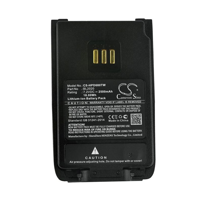 Li-ion Battery fits Hytera, Pd402, Pd412, Pd500 Ul913 7.2V, 2500mAh Two-Way Radio Cameron Sino Technology Limited